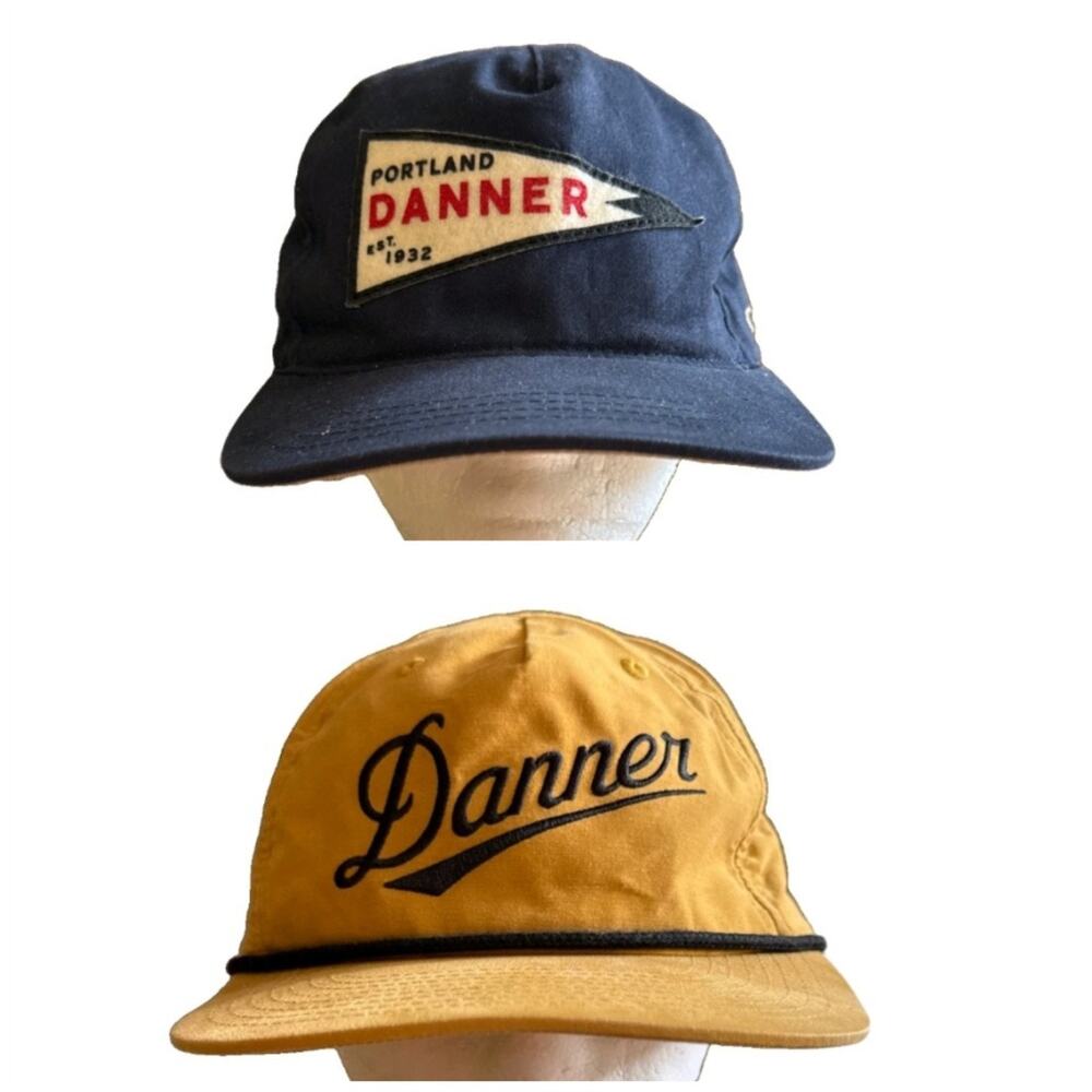 DANNER - One Size Adjustable STRAPBACK Baseball Cap Hat Lot